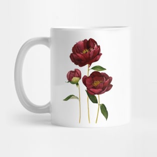 Burgundy peonies Mug